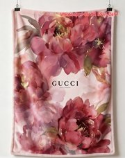 Gucci Floral Watercolor Art Throw Blankets IMG_2786